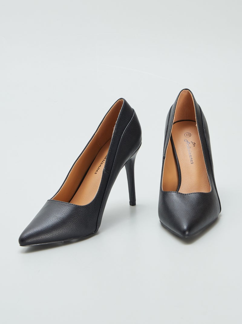 Escarpins com salto agulha PRETO - Kiabi