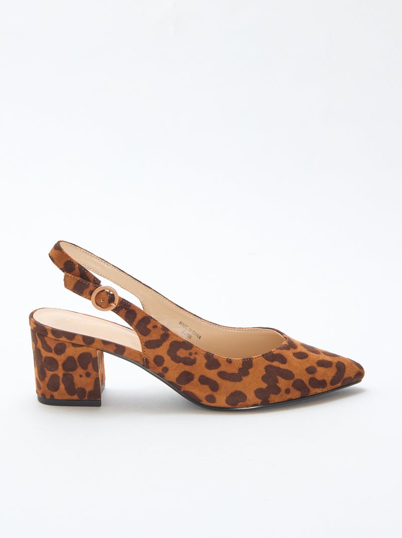 Escarpins de bico fino Castanho - Kiabi