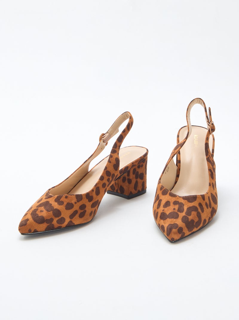 Escarpins de bico fino Castanho - Kiabi