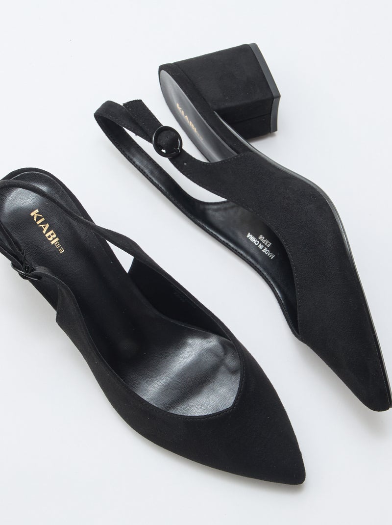 Escarpins de bico fino Preto - Kiabi