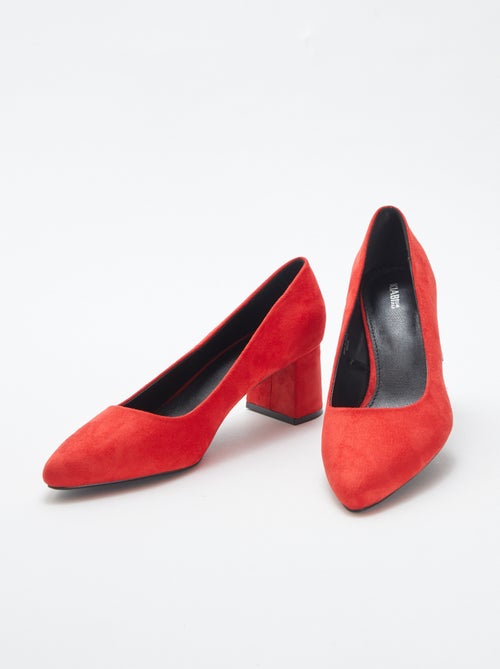 Escarpins de camurça sintética com saltos quadrados - Kiabi