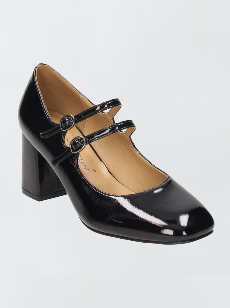 Escarpins de verniz com tira dupla PRETO - Kiabi