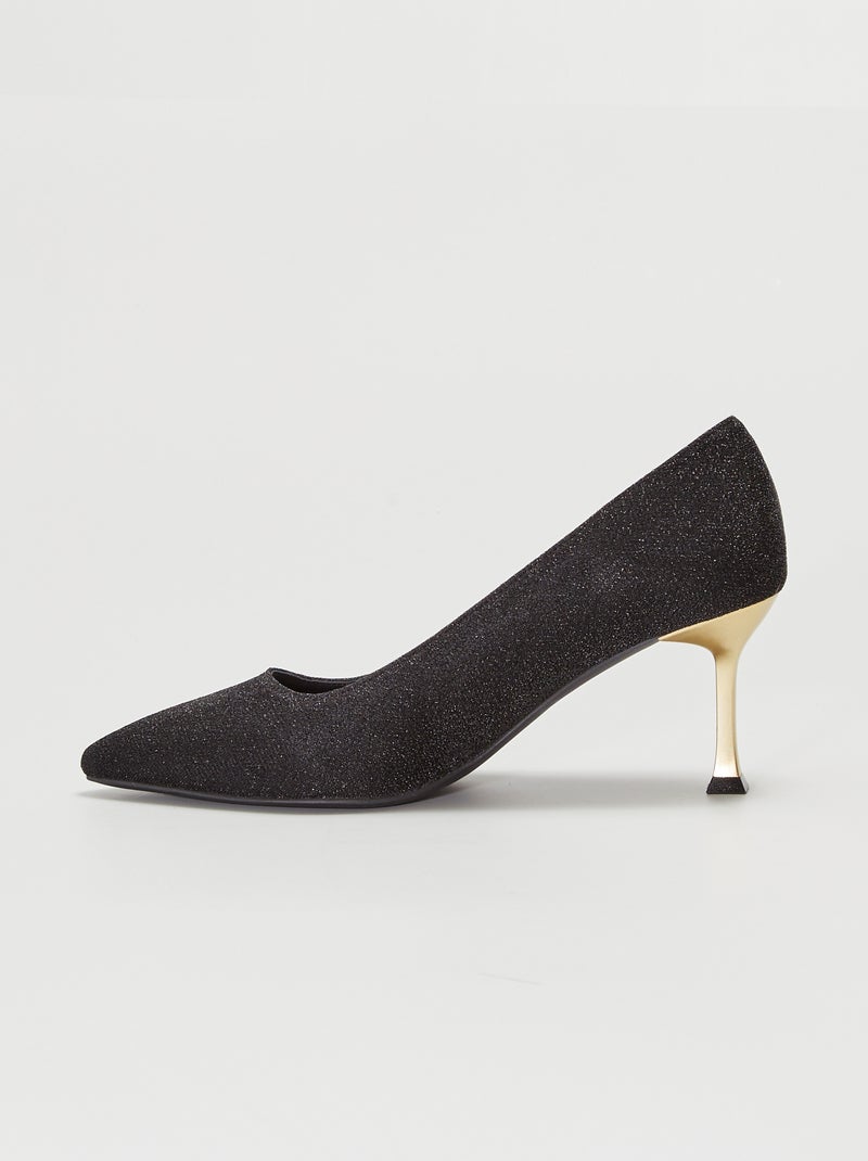 Escarpins iridescentes com salto baixo Ouro - Kiabi