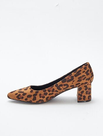 Escarpins 'leopardo' com salto quadrado