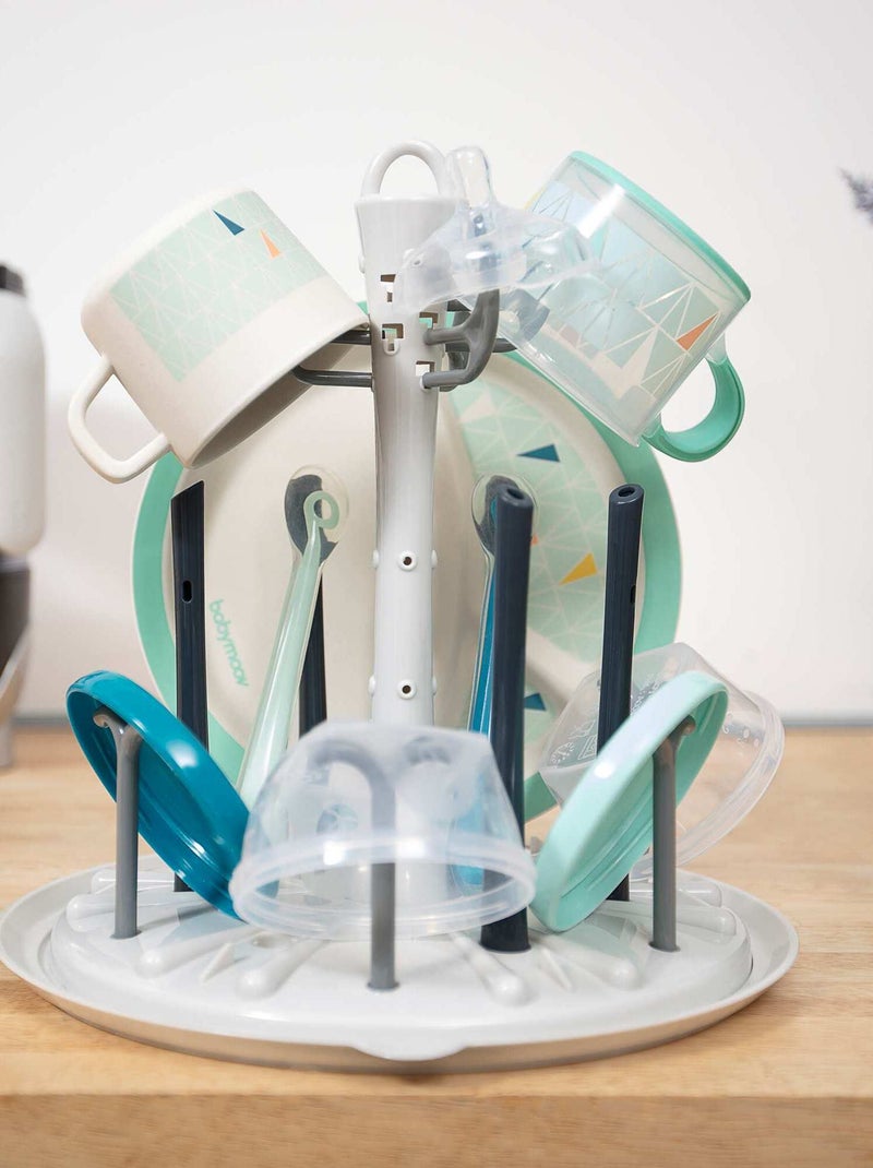 Escorredor de biberões compacto para 6 biberões 'Baby Moov' Azul/ Vermelho - Kiabi