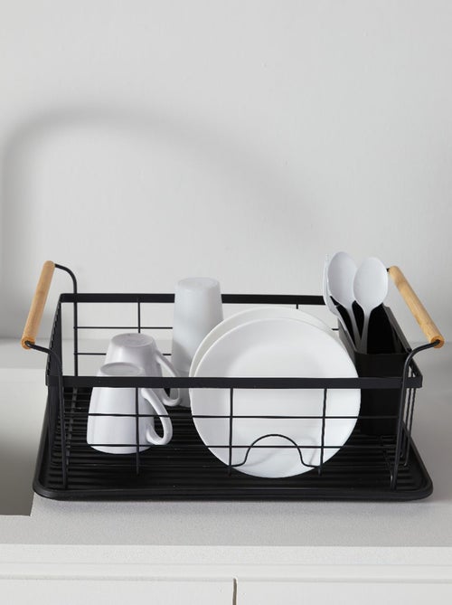 Escorredor de cozinha em metal e pegas em madeira - Kiabi