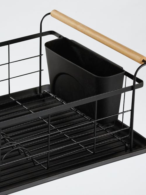 Escorredor de cozinha em metal e pegas em madeira - Kiabi