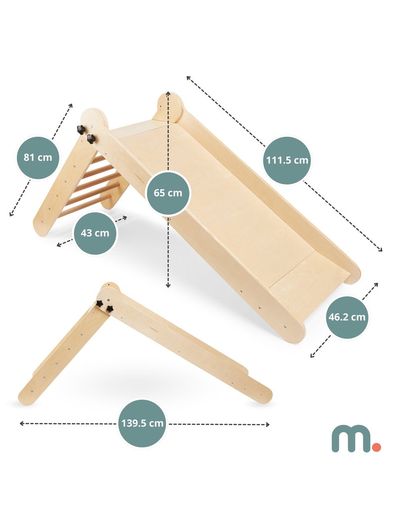 Escorrega infantil de madeira dobrável – design escandinavo hypermotion Bege - Kiabi