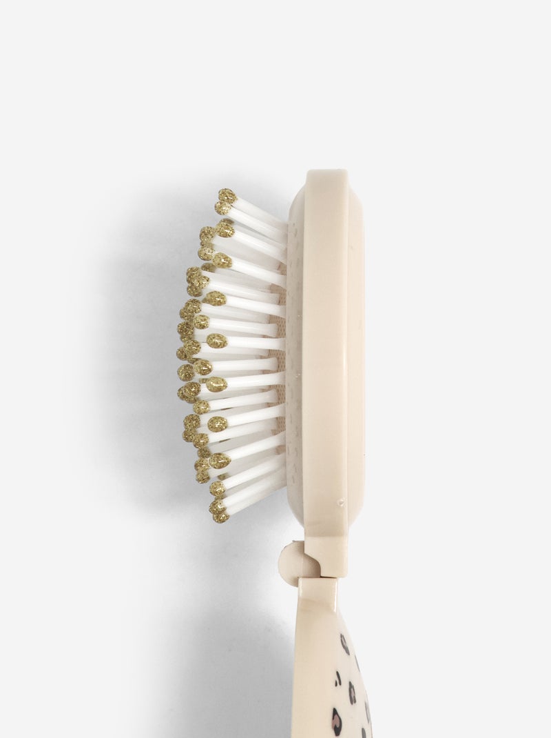 Escova de cabelo dobrável com espelho Bege - Kiabi