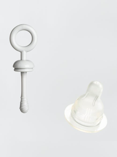 Escovilhão e escova de tetina em picots - Kiabi