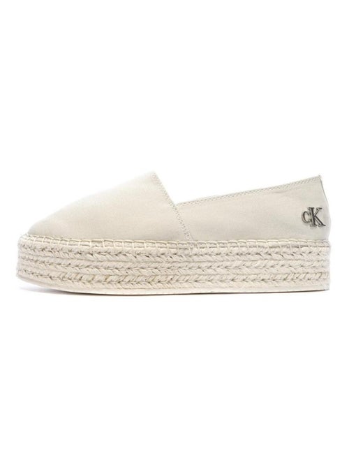 Espadrilles Flatform Ecru Calvin Klein Jeans para Mulher - Kiabi Espadrilles Flatform Ecru Calvin Klein Jeans para Mulher - Kiabi