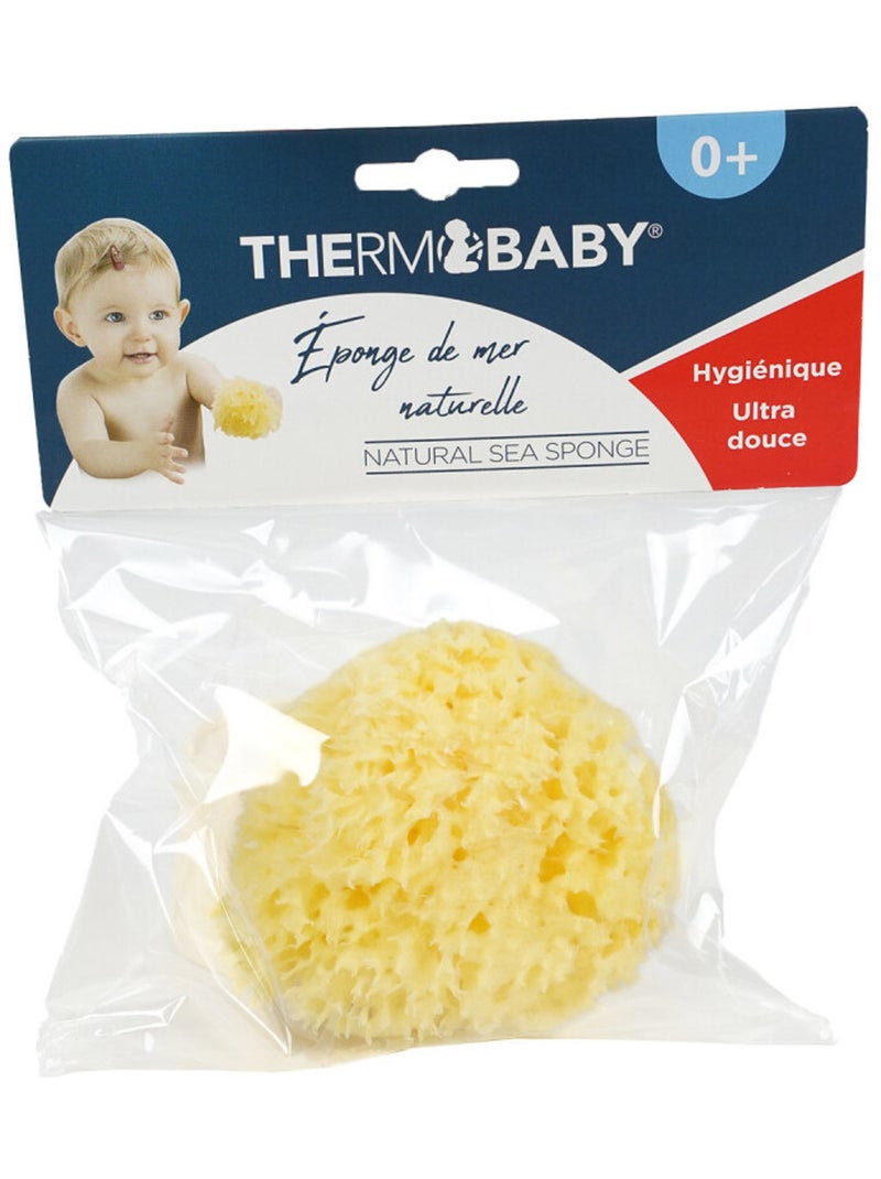 Esponja do mar natural em favo thermobaby para banho de bebé Amarelo - Kiabi