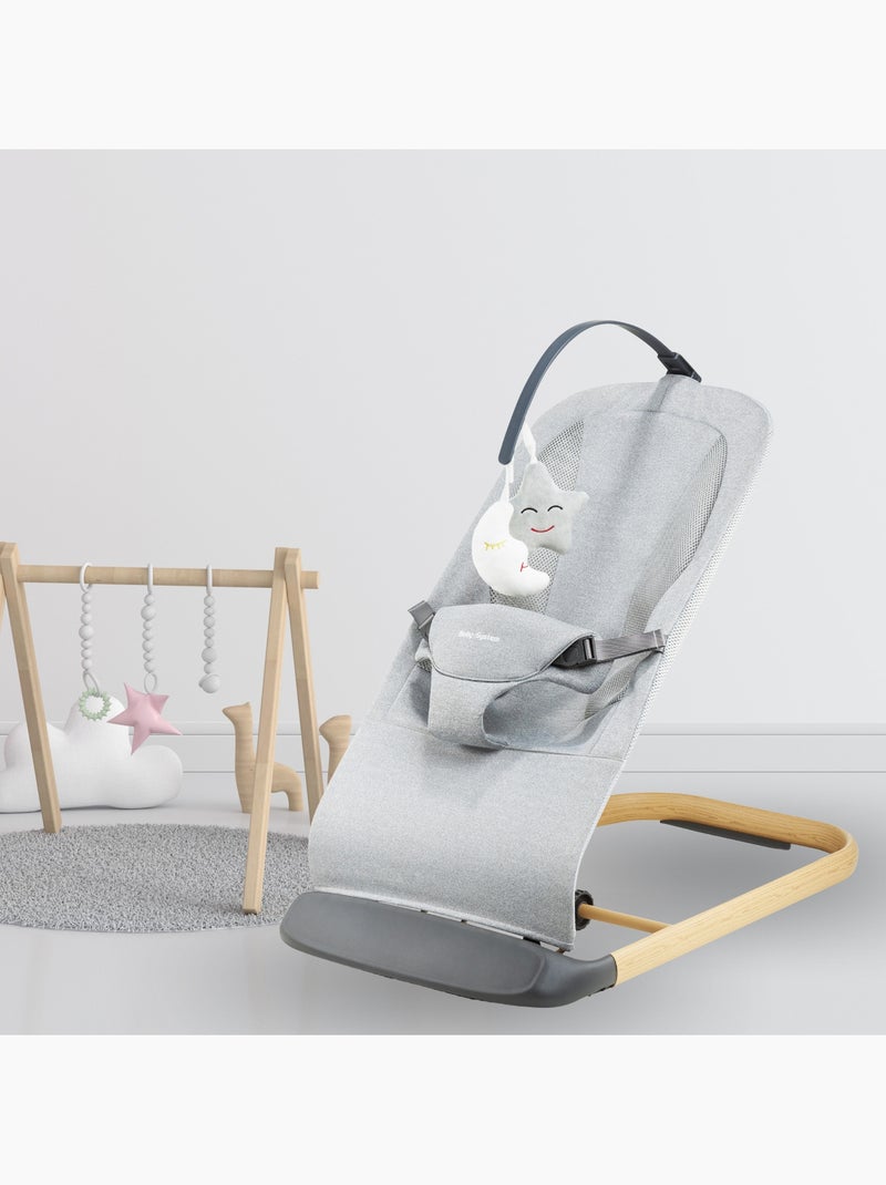 Espreguiçadeira 2 em 1 lily para bebé com baloiço, 3 posições e arnês de segurança Cinza - Kiabi