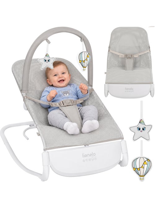 Espreguiçadeira de bebé Lionelo Vinci – circulação de ar – leve – 3 modos de balanço – 4 melodias - Kiabi Espreguiçadeira de bebé Lionelo Vinci – circulação de ar – leve – 3 modos de balanço – 4 melodias - Kiabi