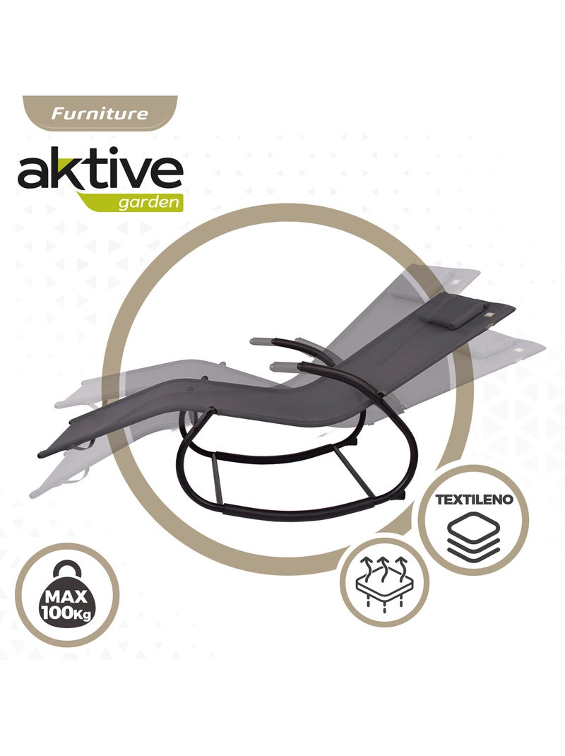 Espreguiçadeira de jardim de baloiço antracite com almofada aktive Cinza antracite - Kiabi
