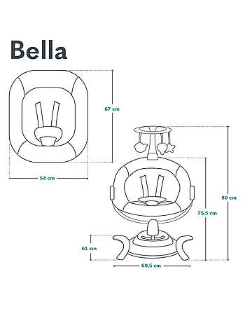 Espreguiçadeira elétrica 360° LIONELO Bella – Leve – 12 melodias – 6 modos – Comando à distância