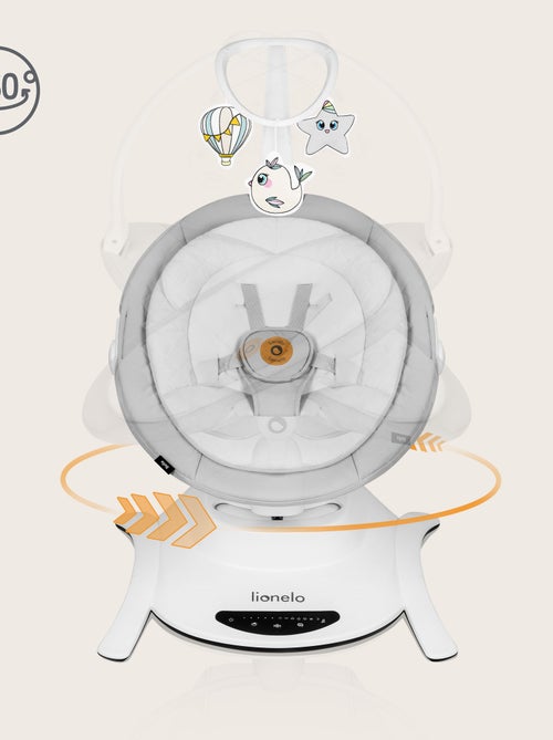 Espreguiçadeira elétrica 360° LIONELO Bella – Leve – 12 melodias – 6 modos – Comando à distância - Kiabi Espreguiçadeira elétrica 360° LIONELO Bella – Leve – 12 melodias – 6 modos – Comando à distância - Kiabi