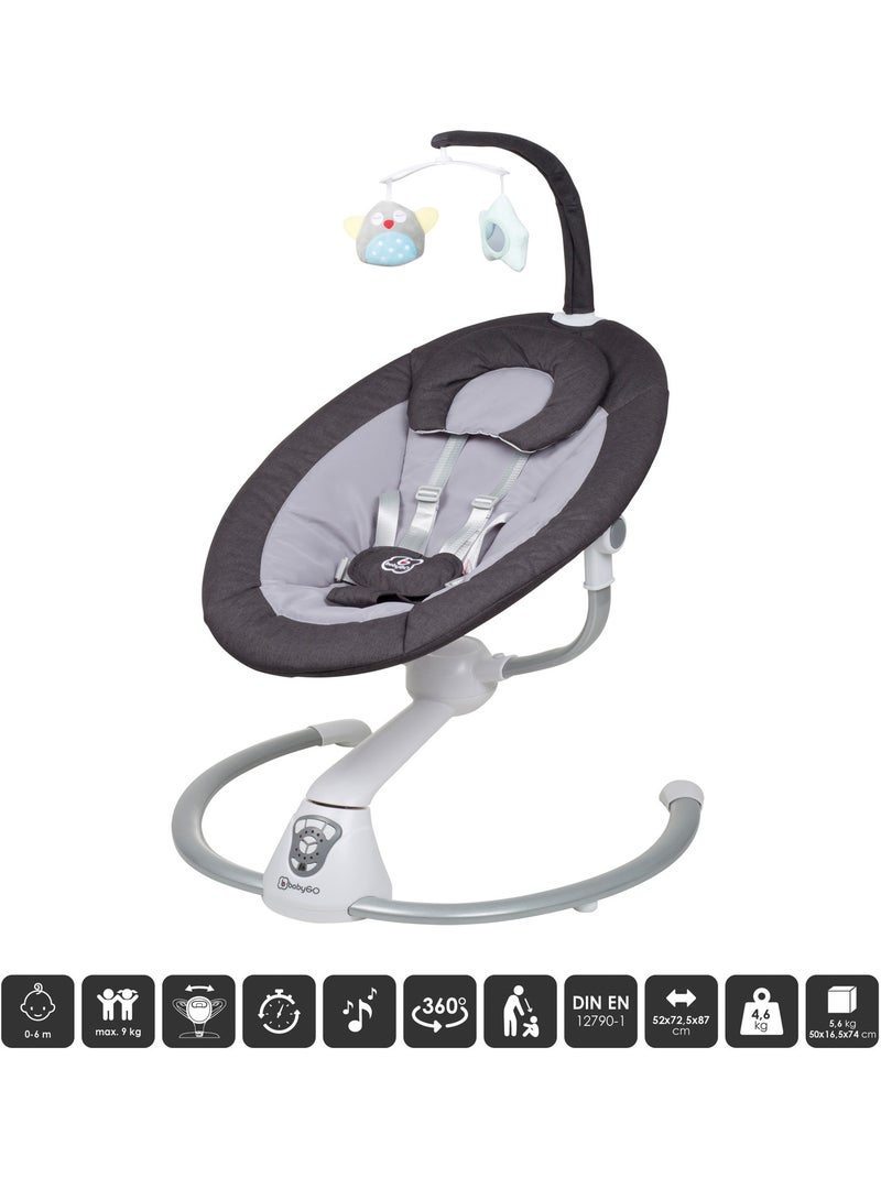 Espreguiçadeira para bebé homey - babygo Branco Cinza - Kiabi
