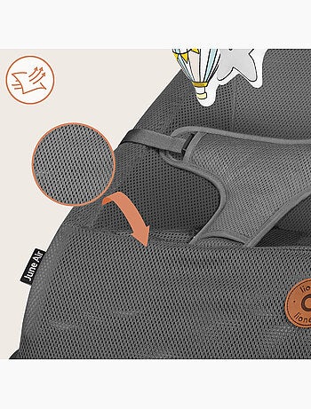 Espreguiçadeira para bebé LIONELO June Air – Circulação de ar – Leve – Dobragem plana