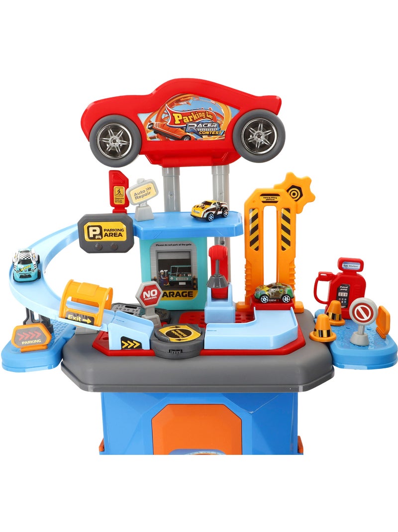 Estacionamento urbano 2 em 1 com 3 carros de metal e estojo portátil (47x24x66 cm) speed & go N/D - Kiabi