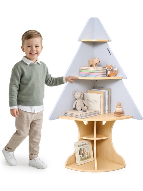 Estante de canto infantil arvore madeira cinzento brinquedos mamabrum - Kiabi Estante de canto infantil arvore madeira cinzento brinquedos mamabrum - Kiabi