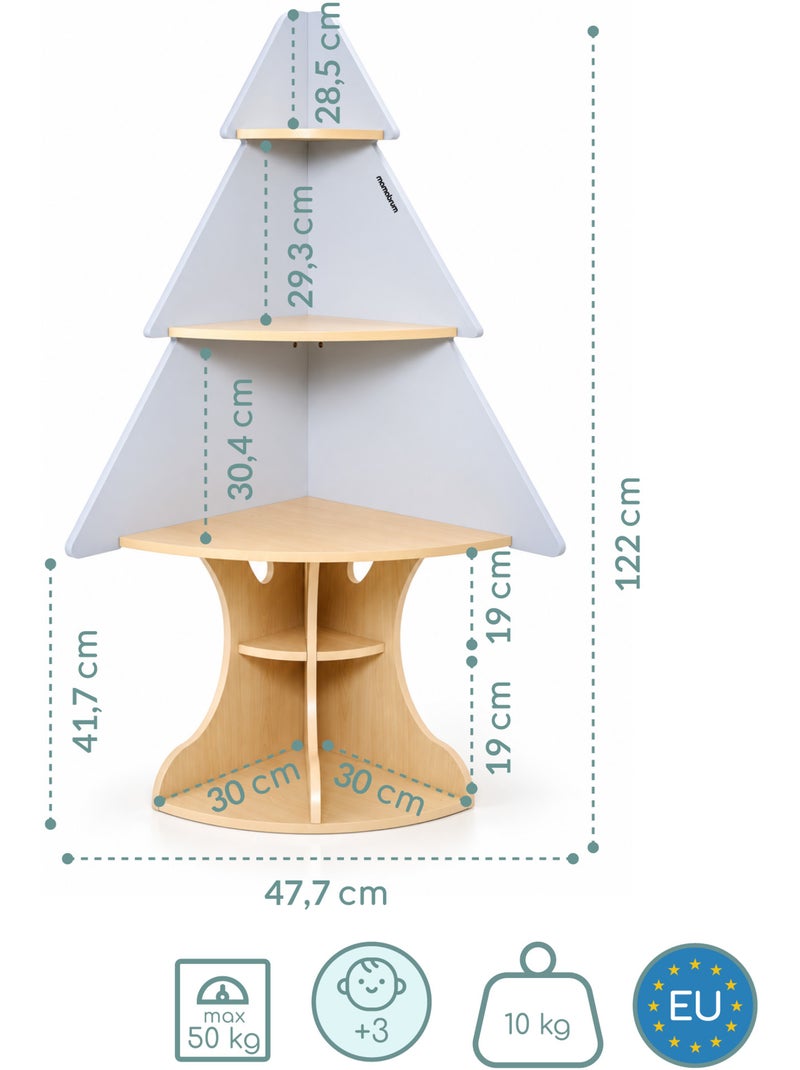 Estante de canto infantil arvore madeira cinzento brinquedos mamabrum Castanho - Kiabi