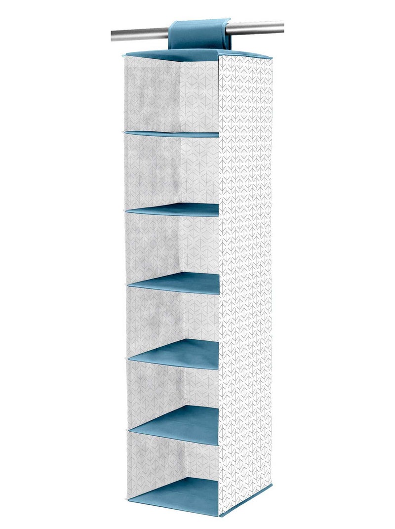 Estante dobrável em tecido não tecido Branco/ Azul - Kiabi