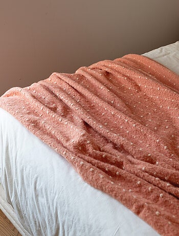Estendal de cama / estola de mohair às pintas