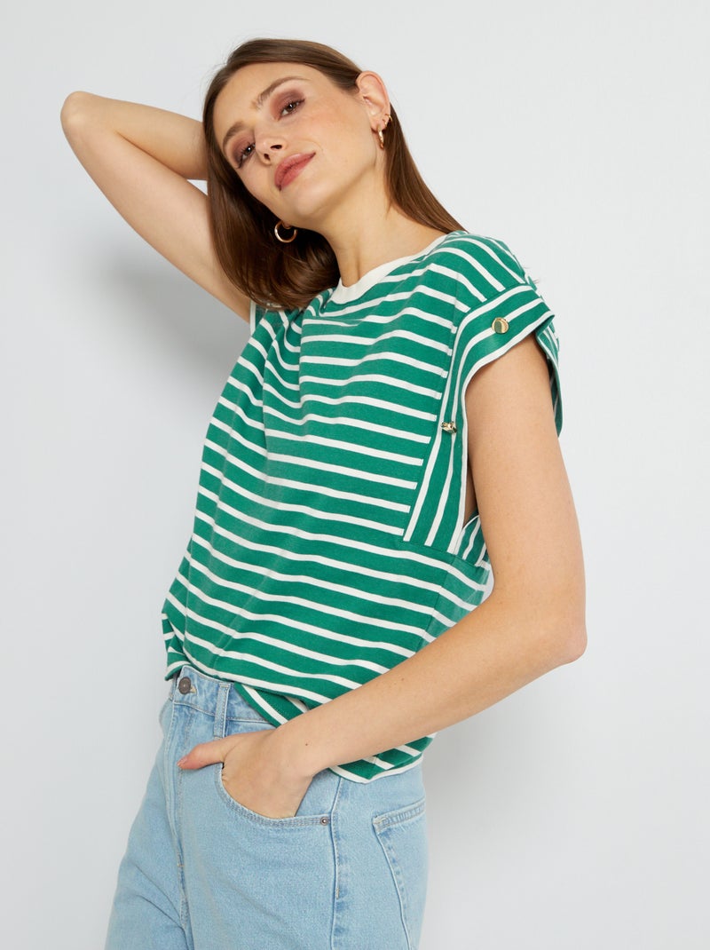 Estilo marinheiro em jersey com joias de fantasia BEGE - Kiabi