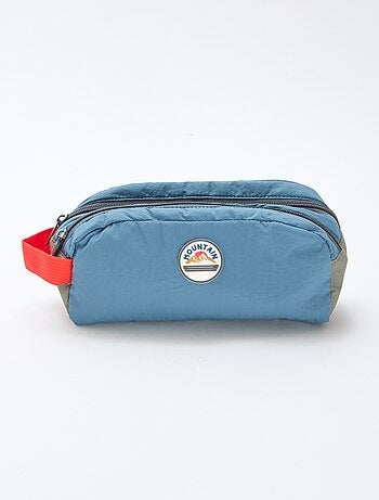 Estojo color block duplo compartimento