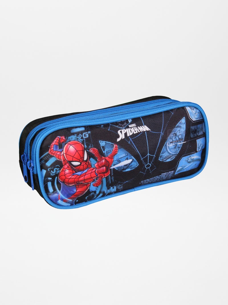 Estojo com compartimento duplo 'Homem-Aranha' Preto - Kiabi