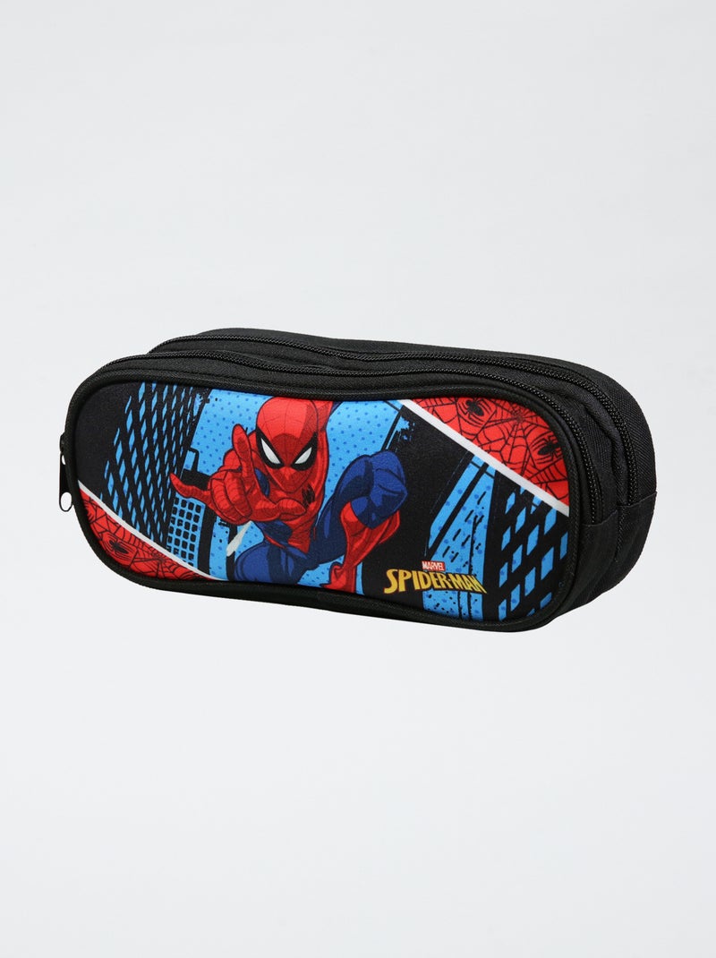 Estojo com compartimento duplo 'Homem Aranha' Preto - Kiabi