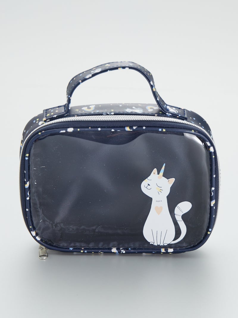 Estojo de toilette com estampado gato unicórnio AZUL - Kiabi