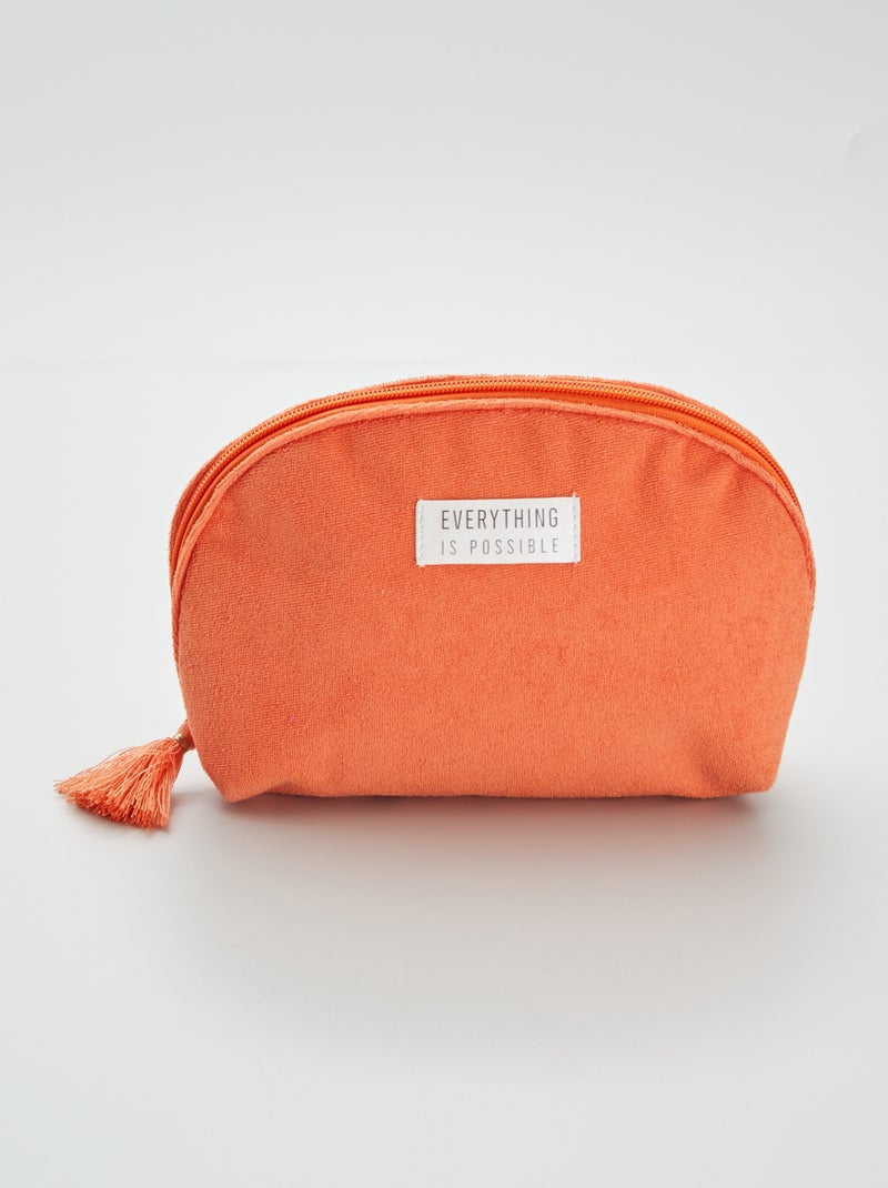 Estojo de toilette efeito felpo Laranja - Kiabi