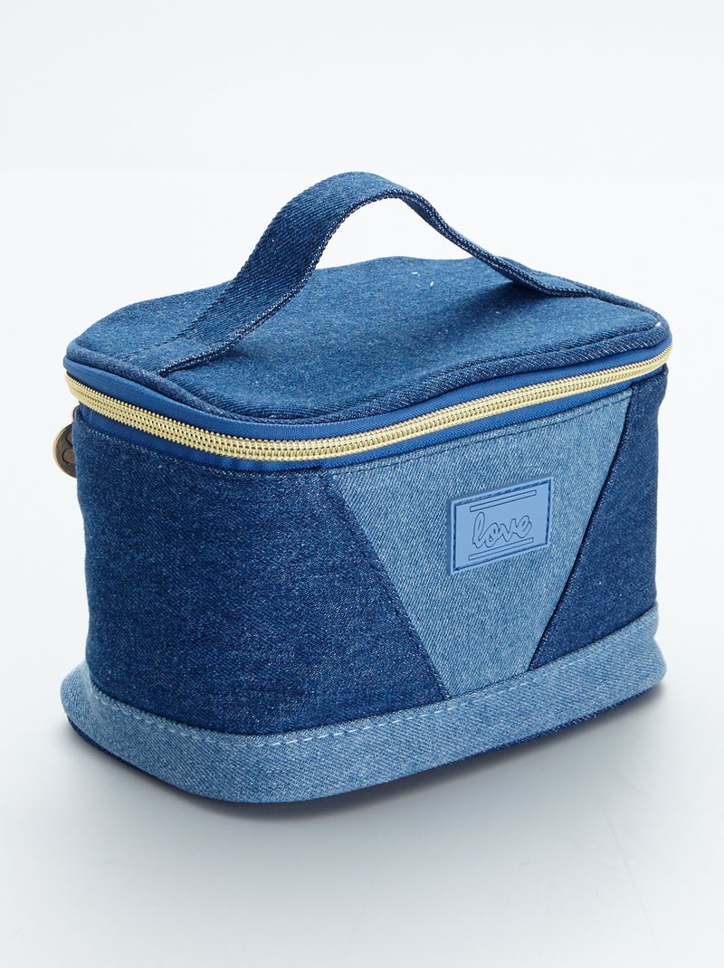 Estojo de toilette efeito ganga AZUL - Kiabi