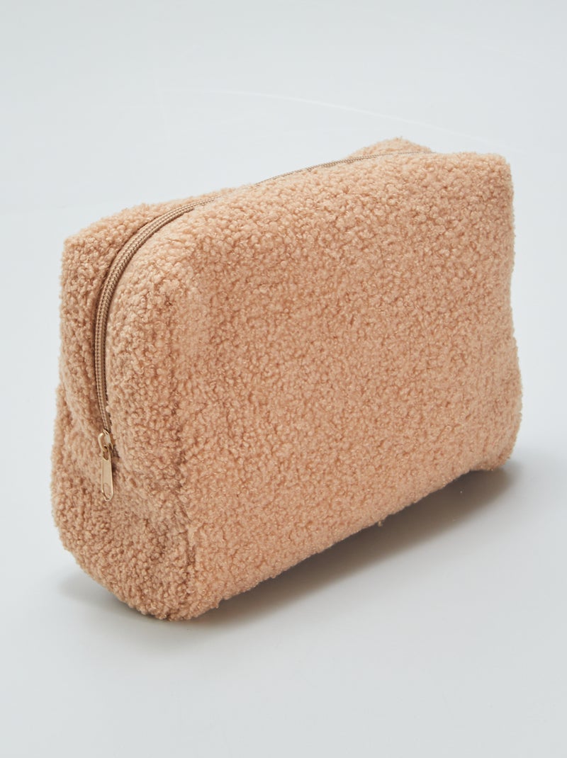 Estojo de toilette efeito lã de carneiro CASTANHO - Kiabi