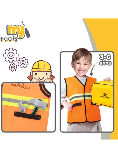 Estojo de trabalho c/colete e ferramentas 7 peças my tools - Kiabi