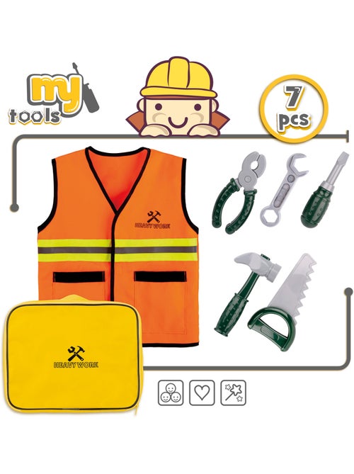 Estojo de trabalho c/colete e ferramentas 7 peças my tools - Kiabi