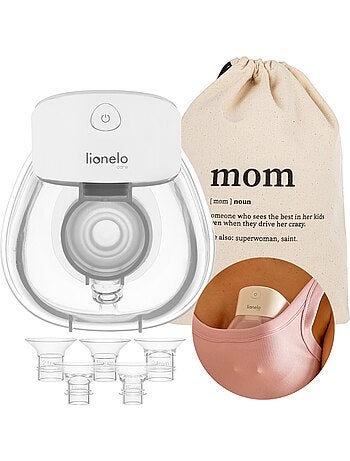 2 x Extrator de leite mãos livres LIONELO Fidi Free Lumi - Lâmpada - 80ml - 6 Tamanhos - 3h sem fios