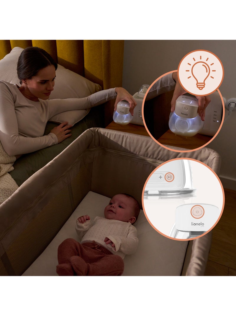Extrator de leite mãos livres LIONELO Fidi Free Lumi - Lâmpada - 80ml - 6 Tamanhos - 3h sem fios Branco - Kiabi