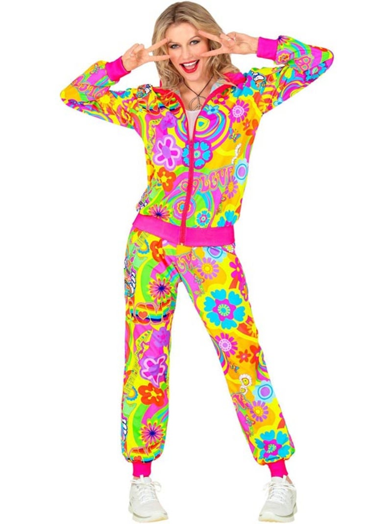 Fantasia de agasalho hippie fluorescente Groovy Love Multicolorido - Kiabi
