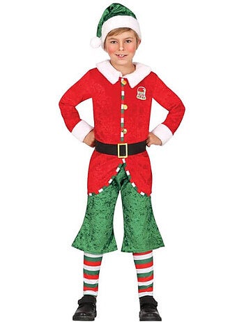 Fantasia de ajudante de elfo do Papai Noel com chapéu