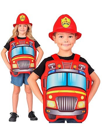 Fantasia de bombeiro com chapéu