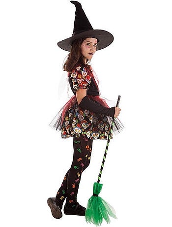 Fantasia de Bruxa com Caveira Floral