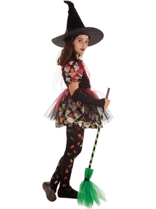 Fantasia de Bruxa com Caveira Floral - Kiabi