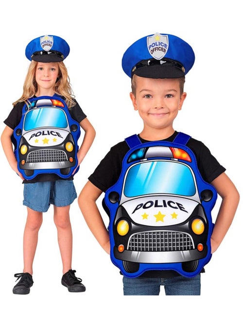 Fantasia de carro de polícia com chapéu - Kiabi