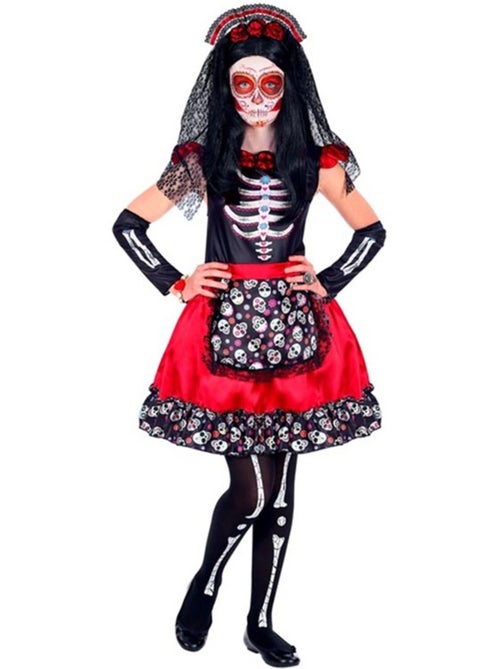 Fantasia de Catrina para o Dia dos Mortos com Véu - Kiabi