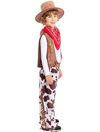 Fantasia de cowboy do oeste americano com perneiras.