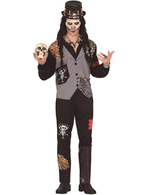 Fantasia de Feiticeiro Voodoo com Caveira - Kiabi