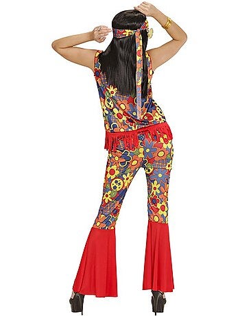 Fantasia de hippie com fita e medalhão